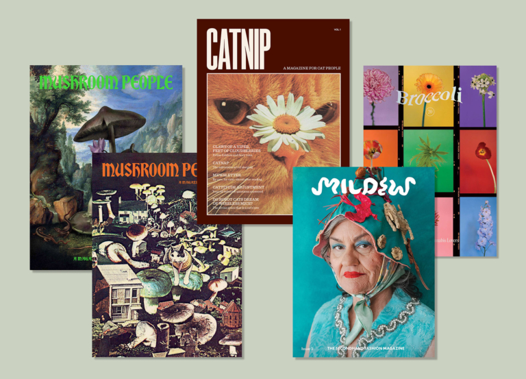 Broccoli magazine, Mushroom People magazine, Catnip magazine and Mildew magazine